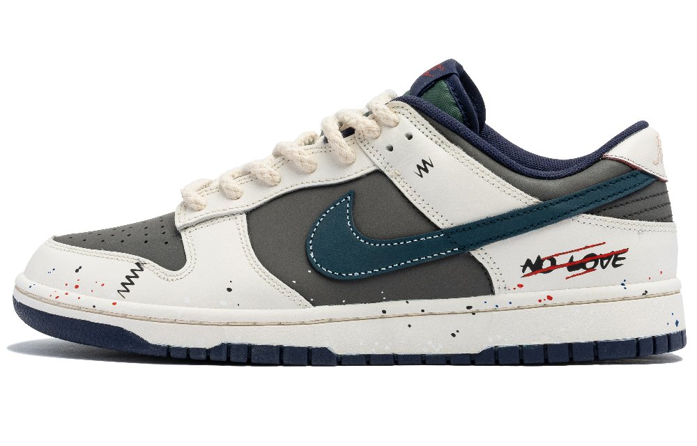 Nike Dunk Anti-Slip Wear-Resistant Low-Top Skateboard Shoes Men's White Brown
