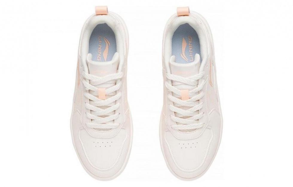 LiNing Spike Years Anti Slip Wear Resistant Breathable Height Increasing Low Top Skateboard Shoes Women's Mist White