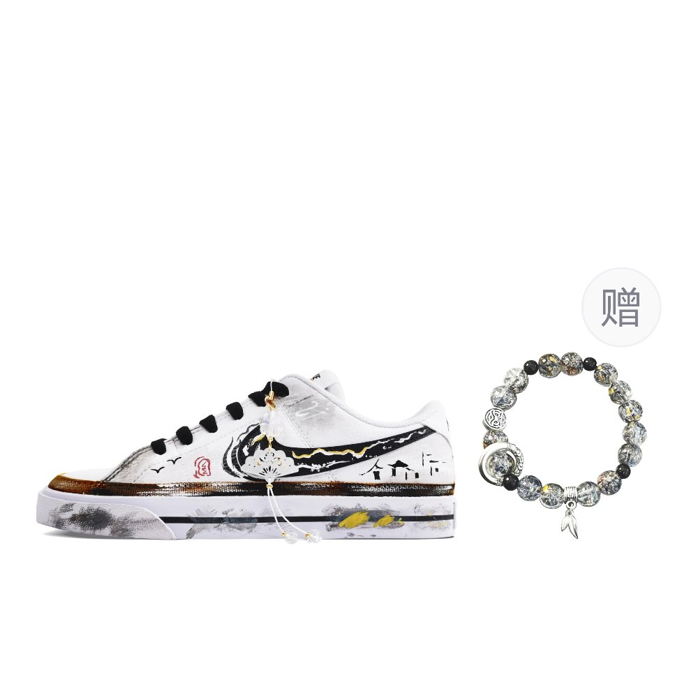 Nike Court Legacy Weightlessness, Unscrupulous Merchant Abrasion Resistant Low Top Skateboard Shoes Unisex Black White