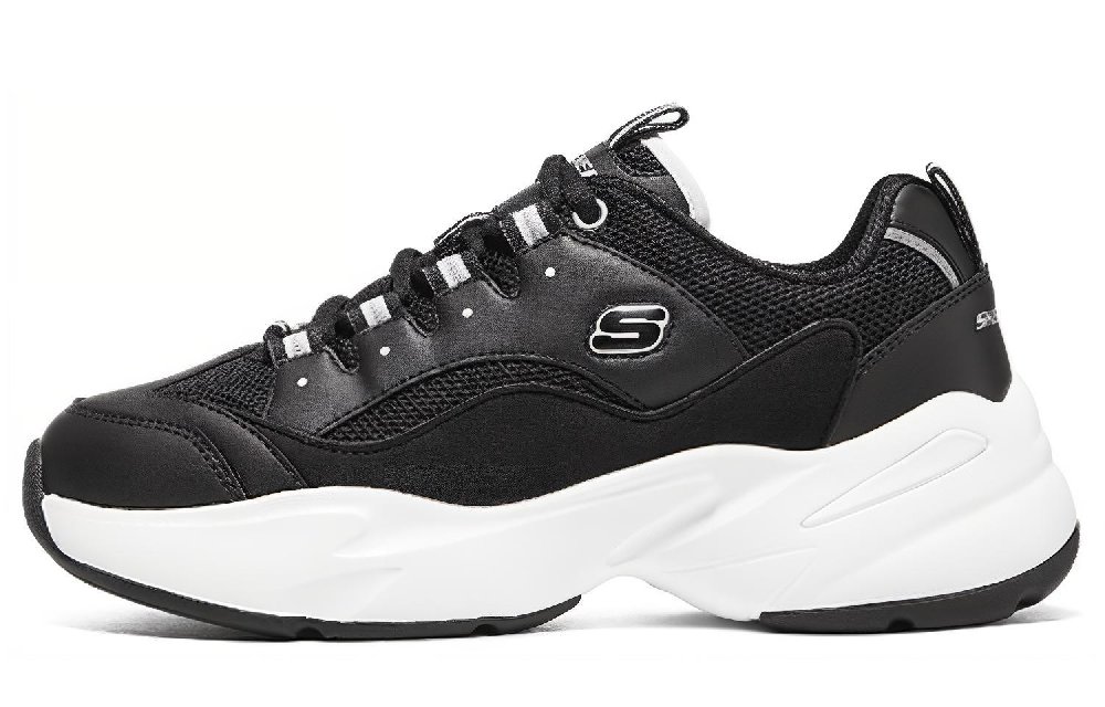 Skechers D'LITES 3.0 Cousin Abrasion Resistant Breathable Low Top Casual Shoes Women's Black White