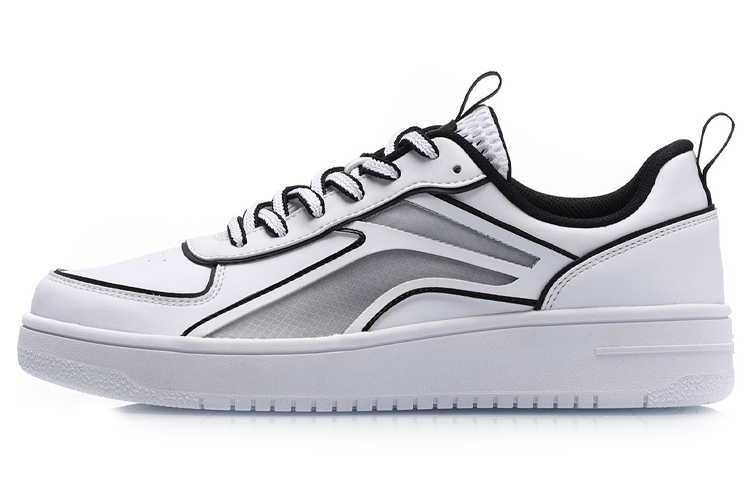 LiNing Anti-Slip Wear-Resistant Low-Top Skateboard Shoes Women's White Black
