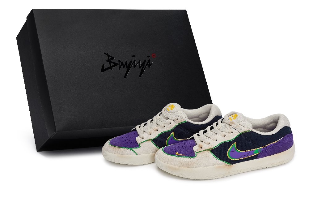 Nike SB Force 58 Skateboard Shoes Men Low Top Black White Purple