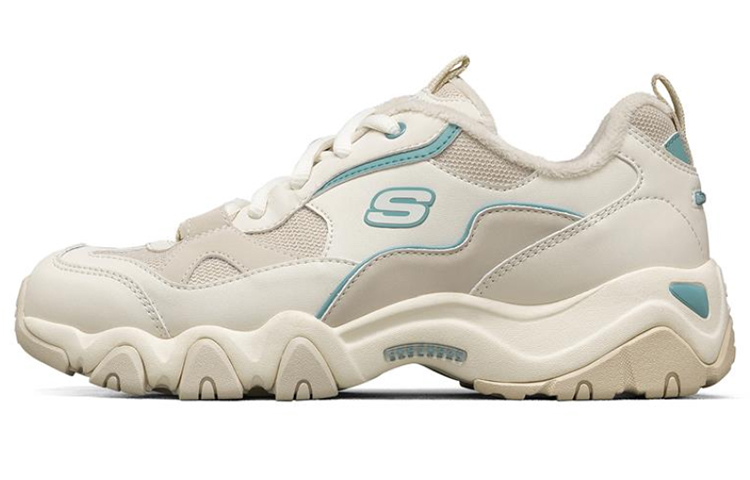 Skechers D Lites 2.0 Running Shoes White/Brown/Blue Women's