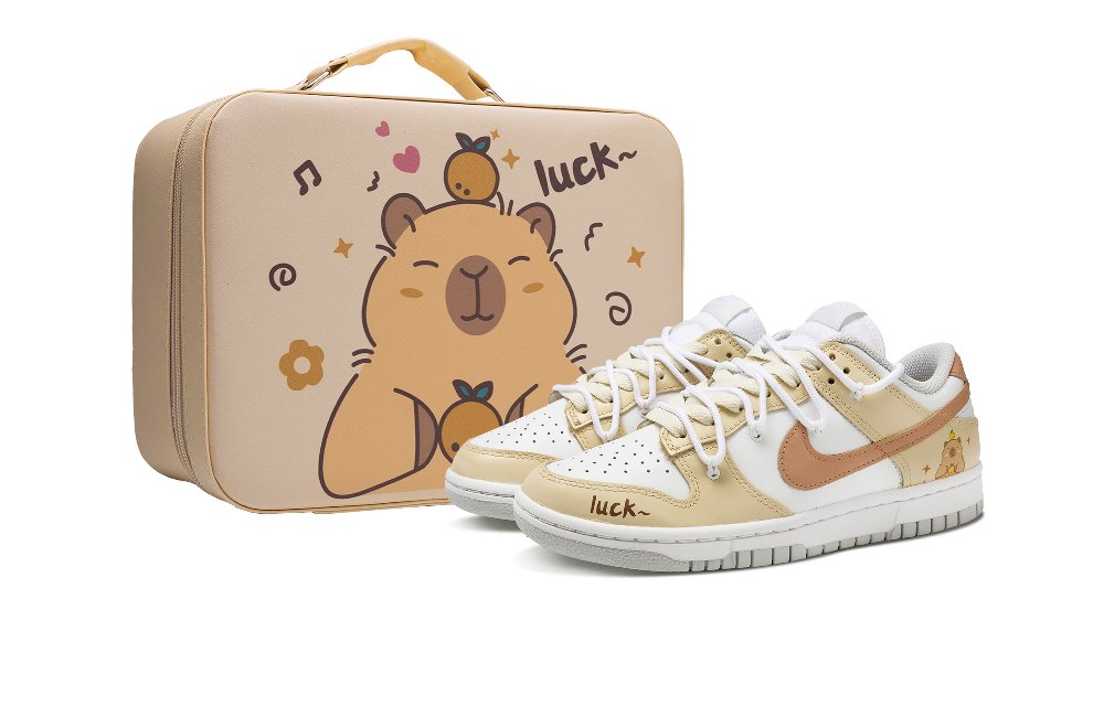 Nike Dunk Tiger Party Anti-Slip Wear-Resistant Low-Top Skateboard Shoes Women's Yellow White