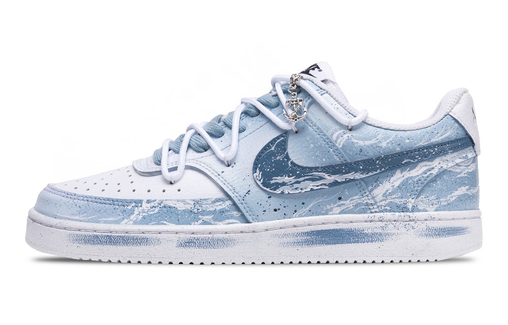 Nike Court Vision 1 Wave Whisper Anti Slip Wear Resistant Low Top Skateboard Shoes Men's Blue White