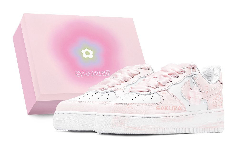 Nike Air Force 1 Low Anti-Slip Wear-Resistant Low-Top Skateboard Shoes Women's Pink White