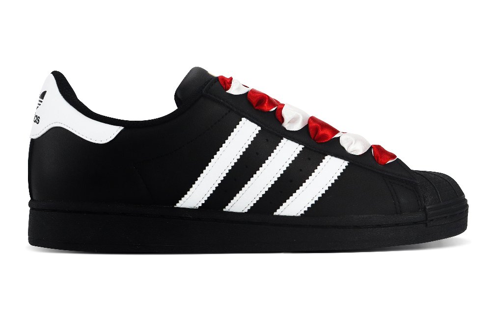 Adidas Originals SUPERSTAR Anti-Slip Wear-Resistant Low-Top Skateboard Shoes Unisex Black White Red