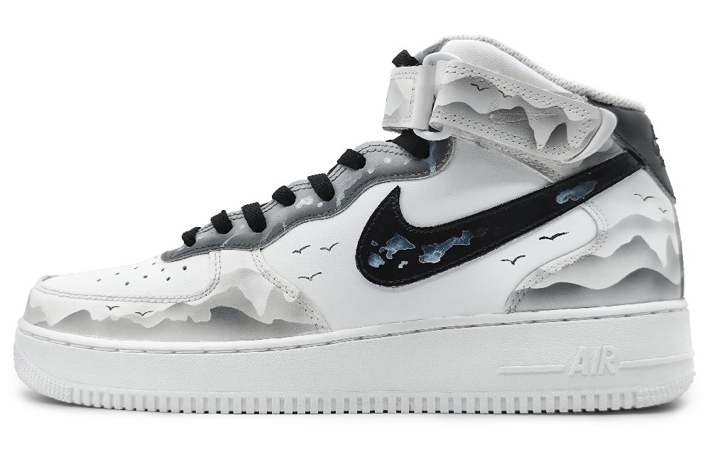 Nike Air Force 1 '07 Mid-Top Skateboard Shoes Men's Black
