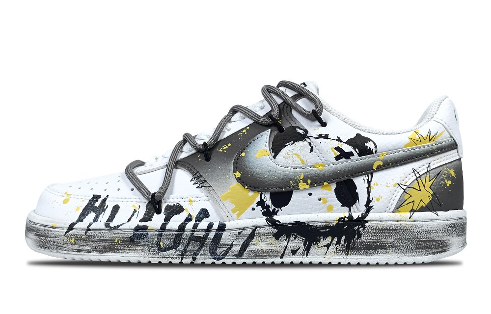 Nike Court Vision 1 Panda Gift Box Anti-Slip Wear-Resistant Low-Top Skateboard Shoes Men's Black White