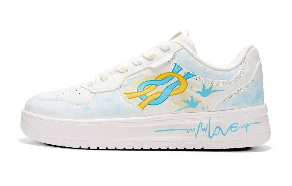 Anta Relaxed Wear resistant And Lightweight Low top Skateboard Shoes Men's Light Blue