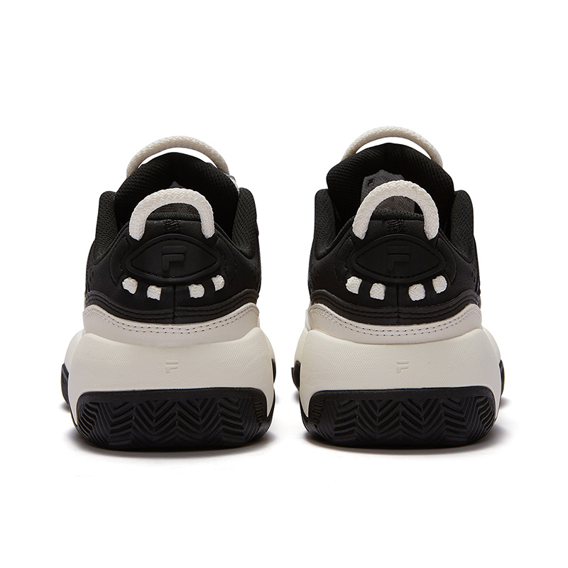 FILA FUSION FIRE Flame Shoes Slip-Resistant Balance Low-Top Vintage Basketball Shoes Women's Black White