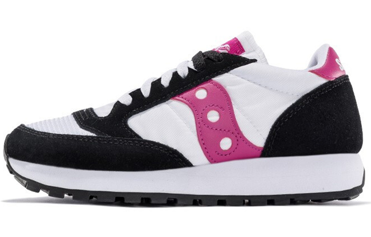 Saucony Jazz Original Non-slip Lightweight Low-Top Casual Running Shoes Women's White Black Pink