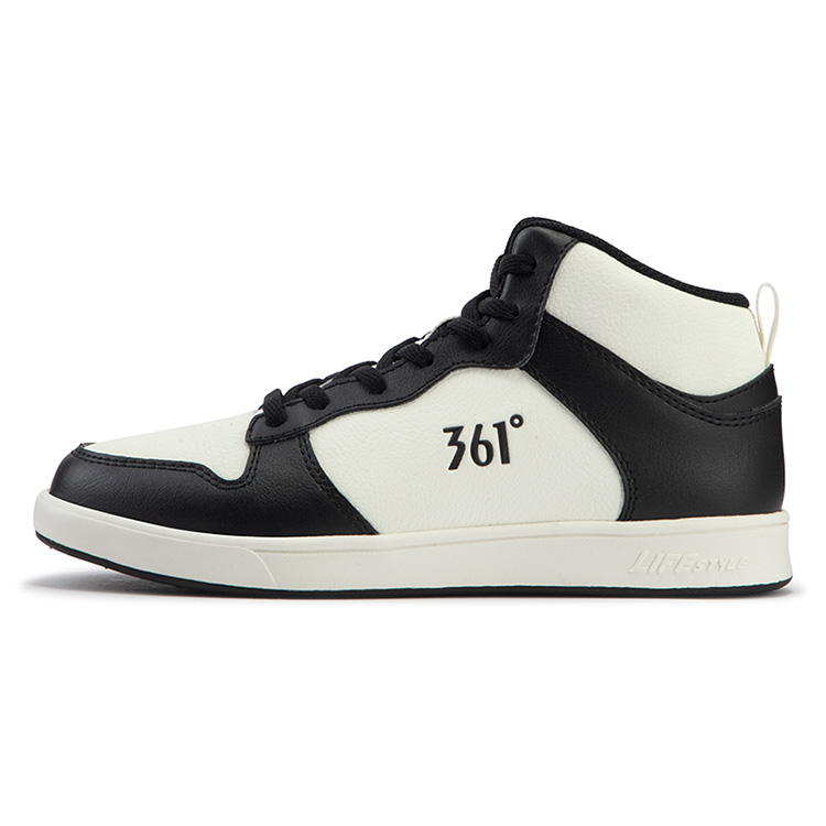 361° Air Force One Anti Slip Wear Resistant Mid Top Skateboard Shoes Women's Black White