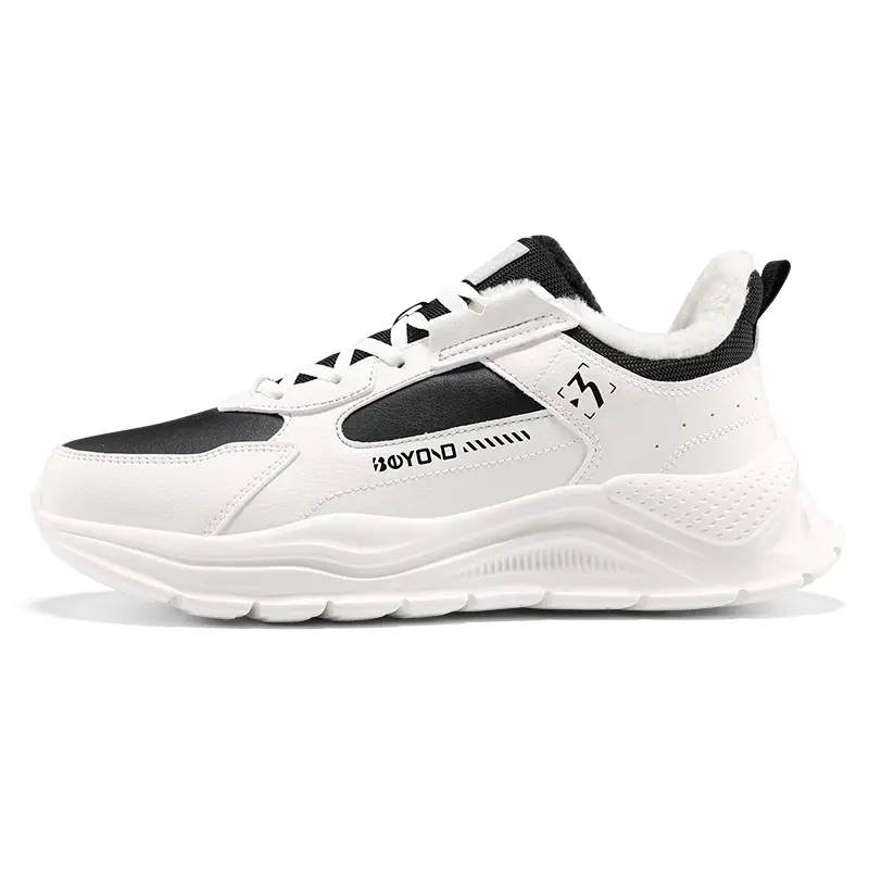 361° Slip-Resistant Warm Low-Top Casual Shoes Men's White Black