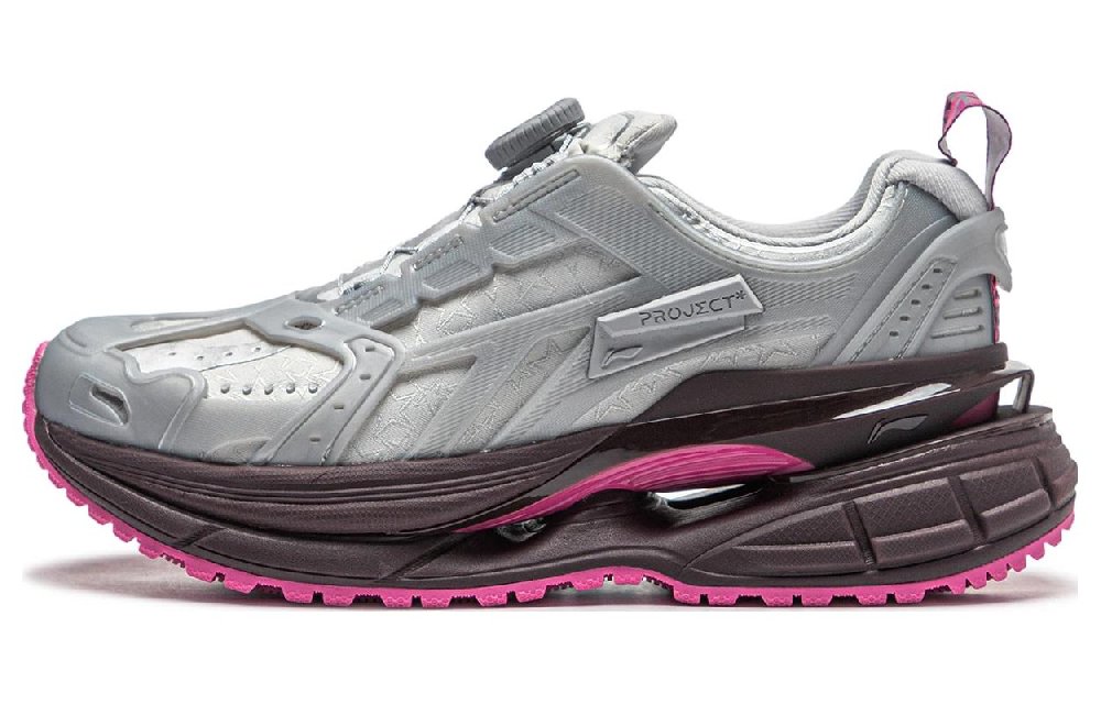 LiNing Project* Cushioned Slip-Resistant Low-Top Sports Casual Shoes Women's Silver Pink