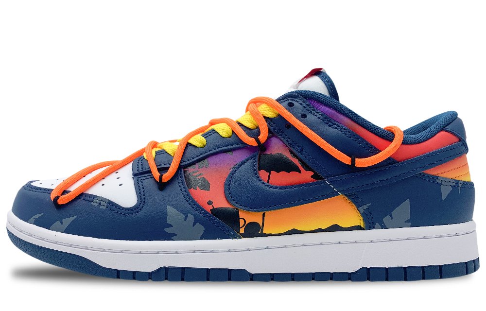 Nike Dunk Anti-Slip And Wear-Resistant Lightweight Low-Top Skateboard Shoes Men's Blue White