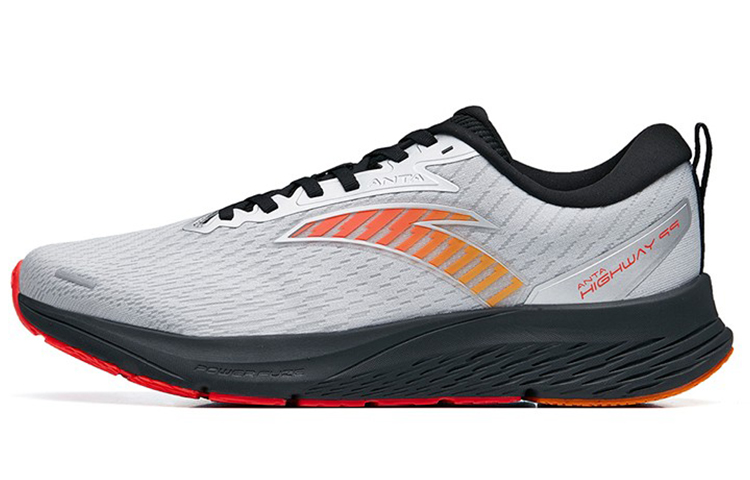Anta Abrasion Resistant Low Top Running Shoes Men's Gray Black Orange