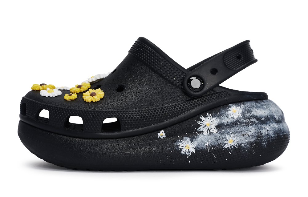 Crocs Classic Clog Clogs Unisex Black White Yellow