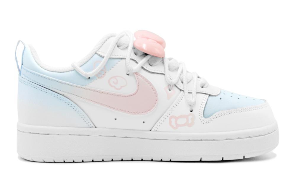 Nike Court Borough Sea Salt Love Girlish Style English Graffiti Slip-Resistant Low-Top Skateboard Shoes GS Pink Blue купить в интернет-магазине Yoocart с быстрой доставкой по России.
