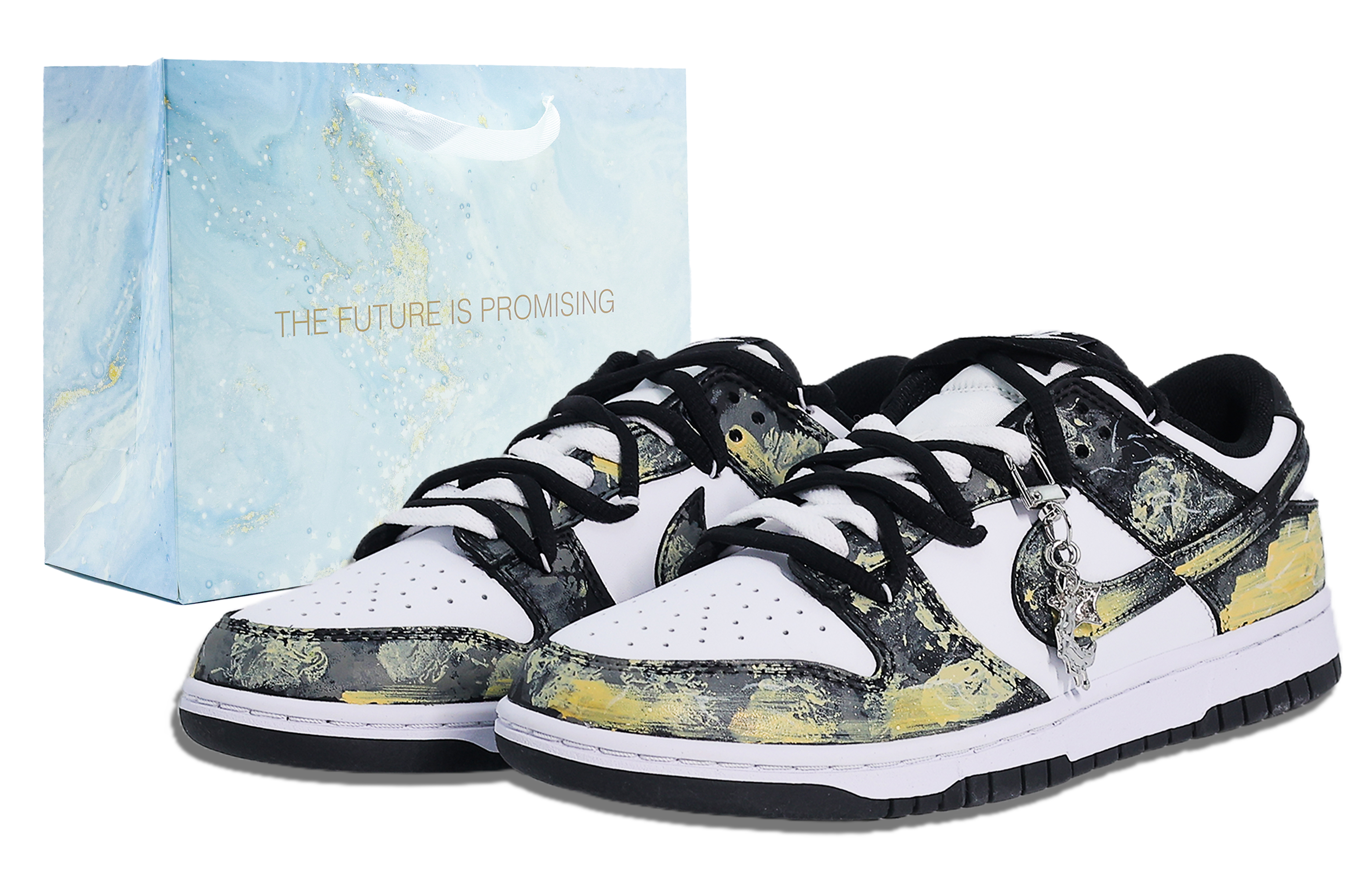 Nike Dunk Abrasion Resistant Low top Skateboard Shoes Unisex Black Gold купить в интернет-магазине Yoocart с быстрой доставкой по России.