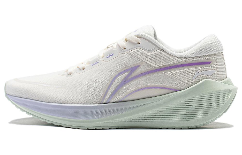 LiNing Wave V2 Cushioning, Slip Resistant, And Abrasion Resistant Low Top Casual Running Shoes Women's Ivory