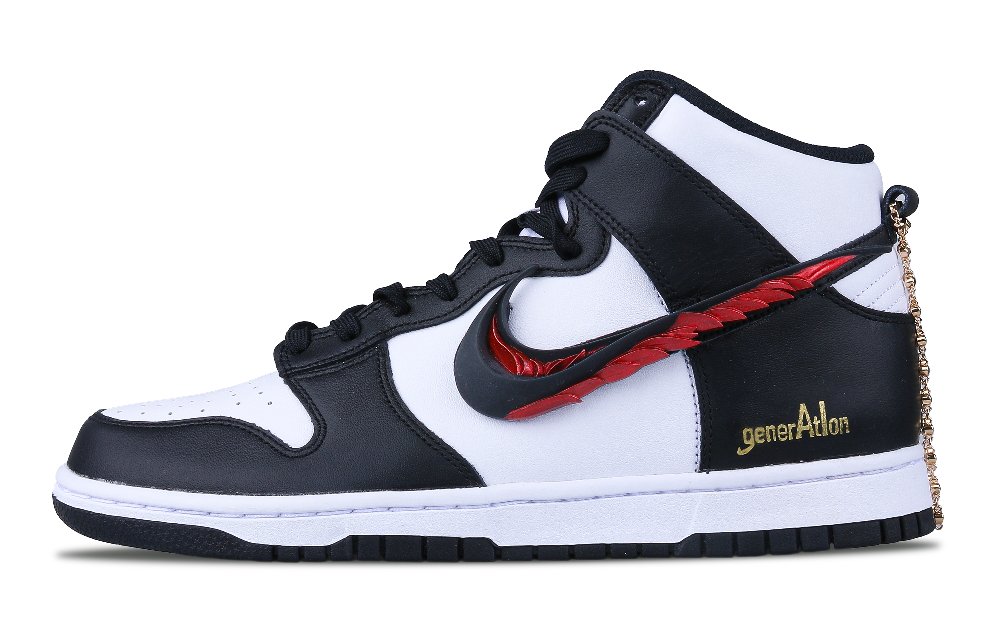 Nike Dunk AI-Assisted Design 3D Printing Dracula Deconstruction High-Top Skateboard Shoes Men's Black Red
