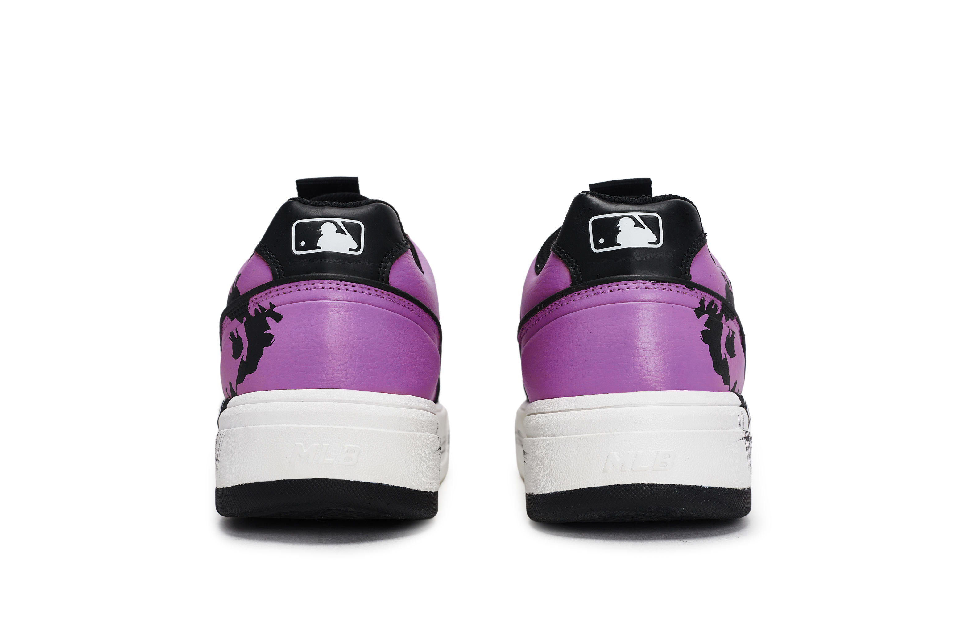 MLB Chunky Liner Low Top Skateboard Shoes Unisex Black White Purple