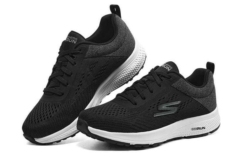 Skechers GO RUN Cushioning Abrasion Resistant Breathable Low Top Casual Running Shoes Women's Black Gray