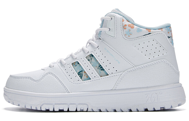 361° Warm Mid-Top Skateboard Shoes Women's White Blue