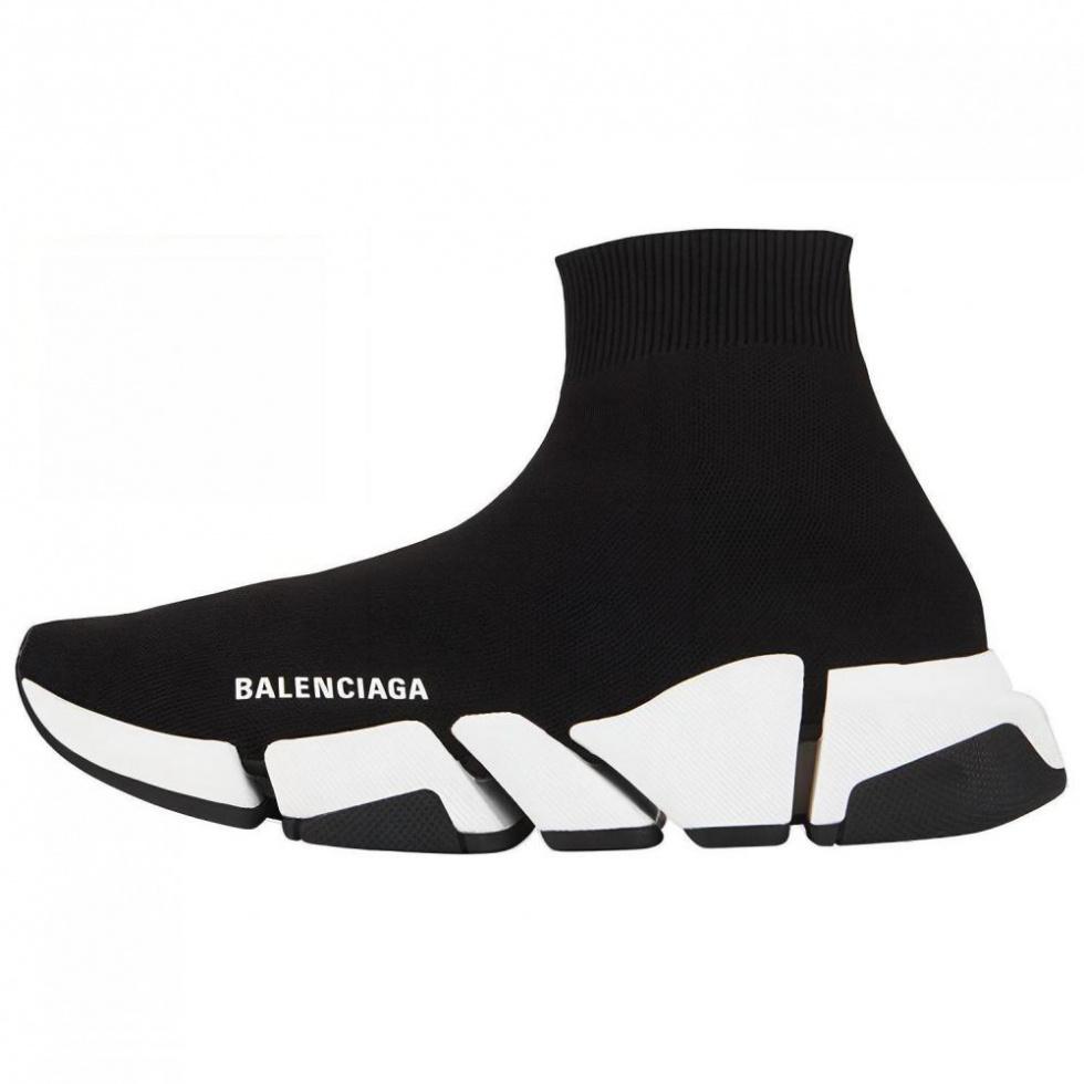 Balenciaga Speed 2 Trainer Knit 'Black White' Women's