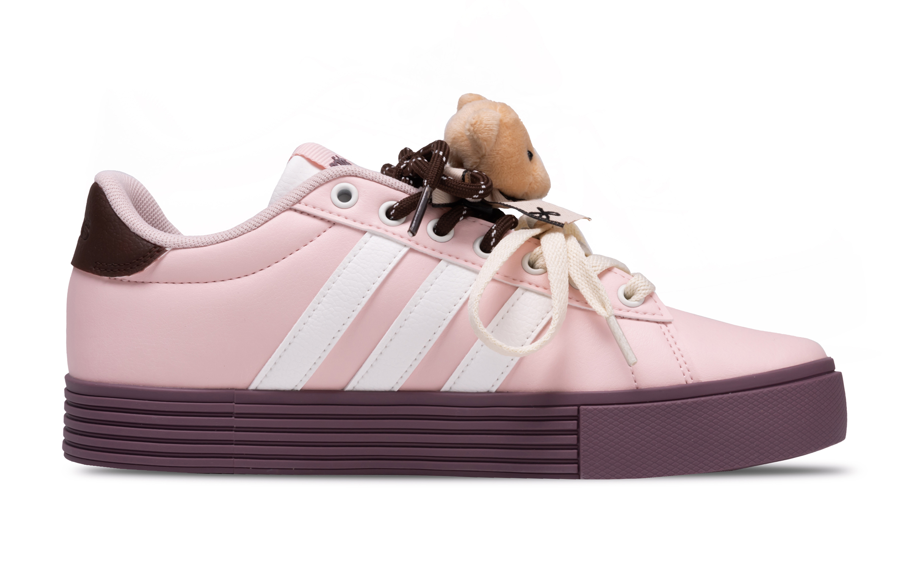 Adidas Daily 4.0 Pink Leopard Abrasion Resistant Low Top Skateboard Shoes Unisex Pink Brown