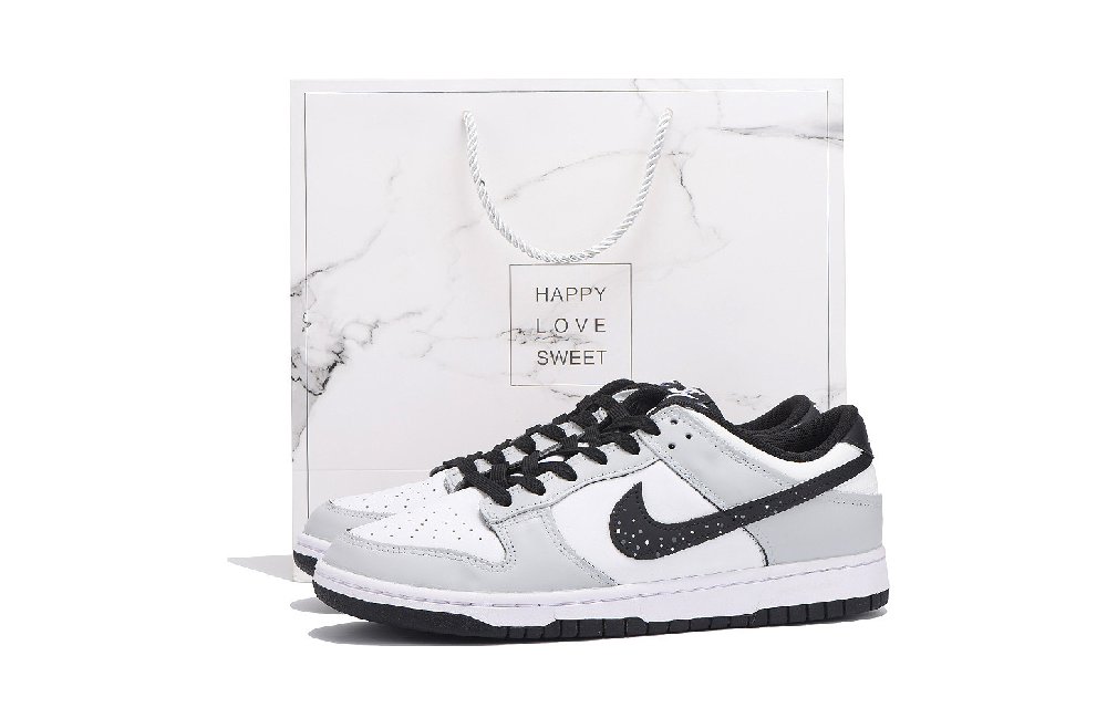 Nike Dunk Anti-Slip Wear-Resistant Low-Top Skateboard Shoes Men's Black Gray