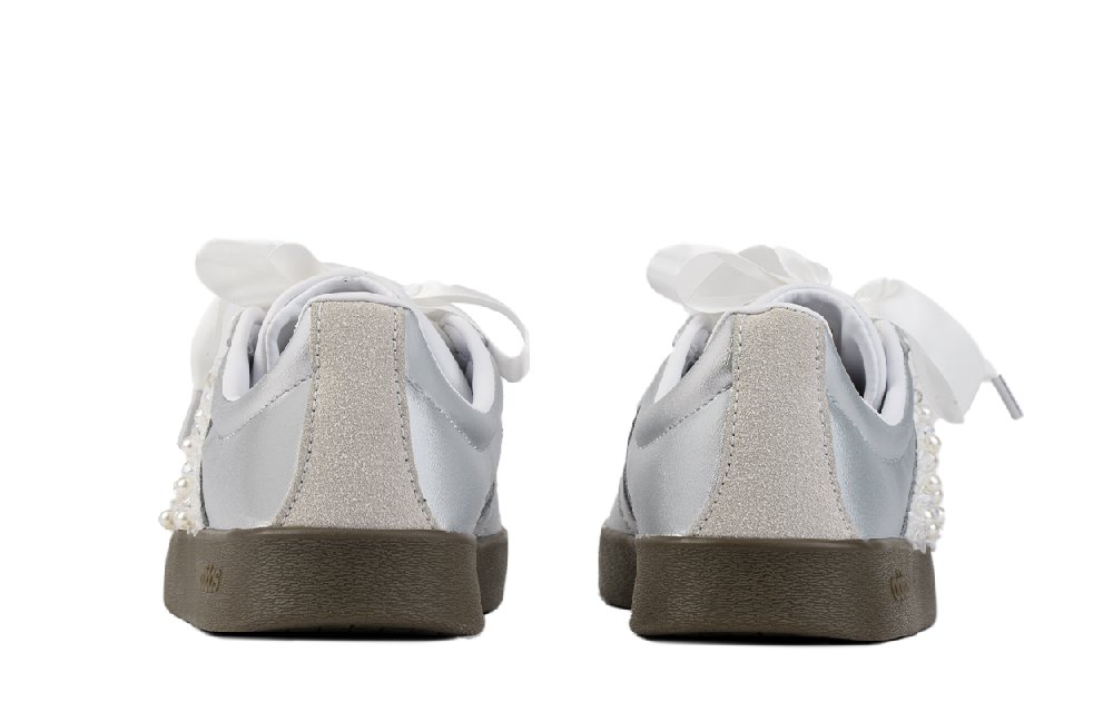 Adidas Neo VL Court 2.0 Slip Resistant Low Top Skateboard Shoes Women's Silver White