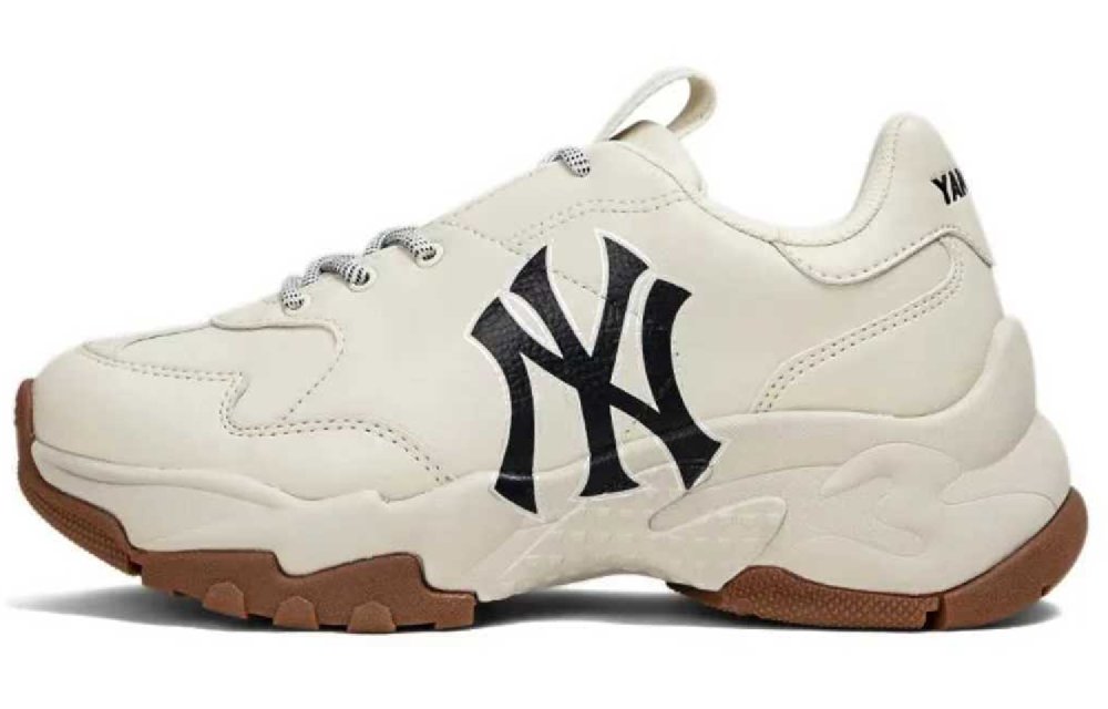 MLB Big Ball Chunky Anti-Slip Wear-Resistant Low-Top Chunky Sneakers Unisex Beige