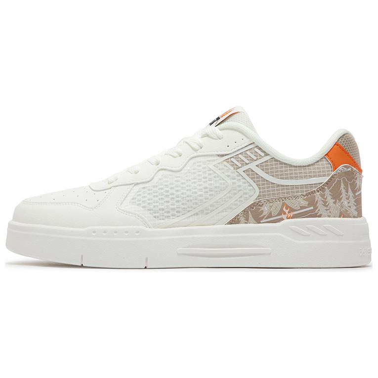 361° Abrasion Resistant Low Top Skateboard Shoes Men's White Umber Gray