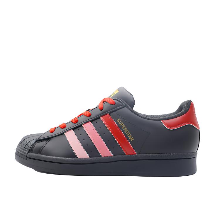 Adidas Originals Superstar Lightweight Anti-Slip And Wear-Resistant Low-Top Skateboard Shoes Unisex Black Red