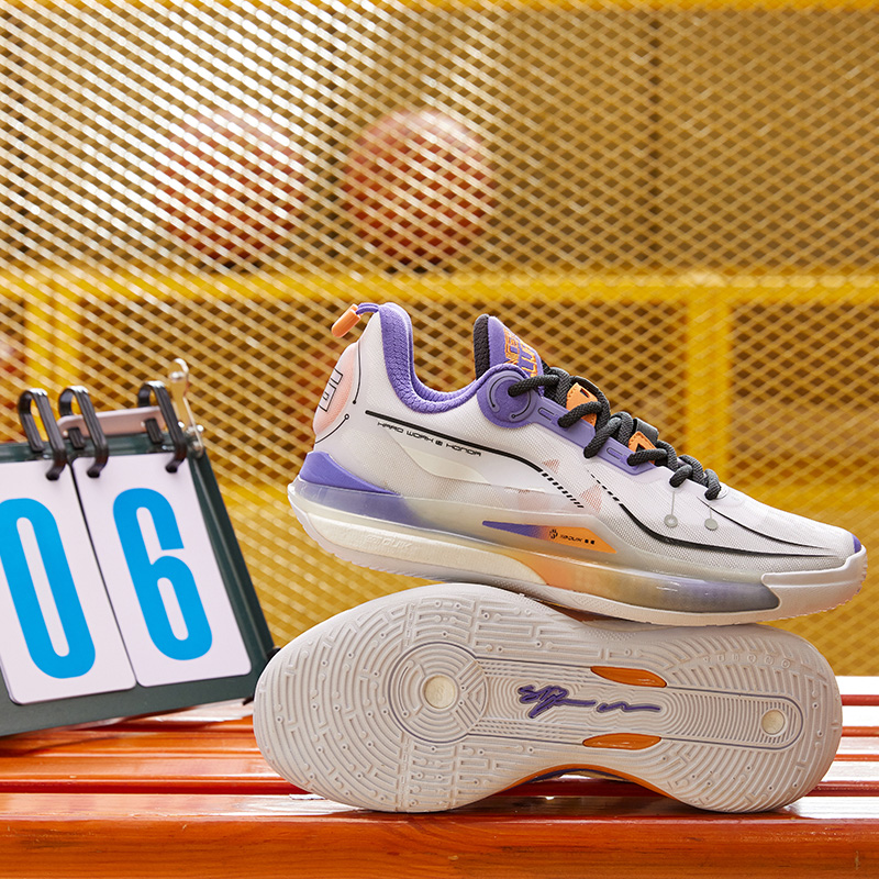 361° DVD2 CQT Shock Absorbers Slip Resistant Abrasion Resistant Breathable Low top Basketball Shoes Men's Purple White купить в интернет-магазине Yoocart с быстрой доставкой по России.