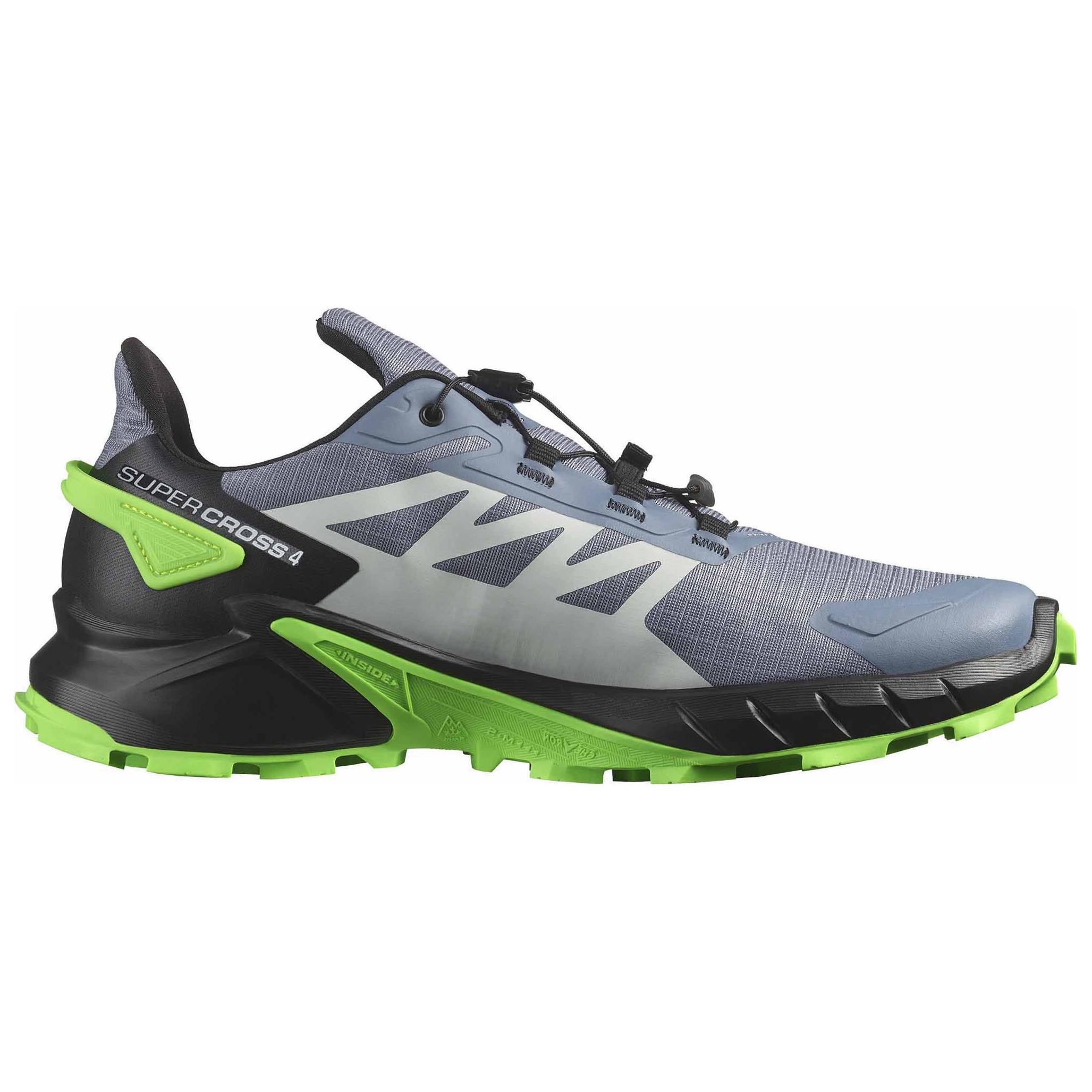 SALOMON Supercross 4 Cushioning Wear-Resistant Low-Top Running Shoes Men's Black Gray Blue