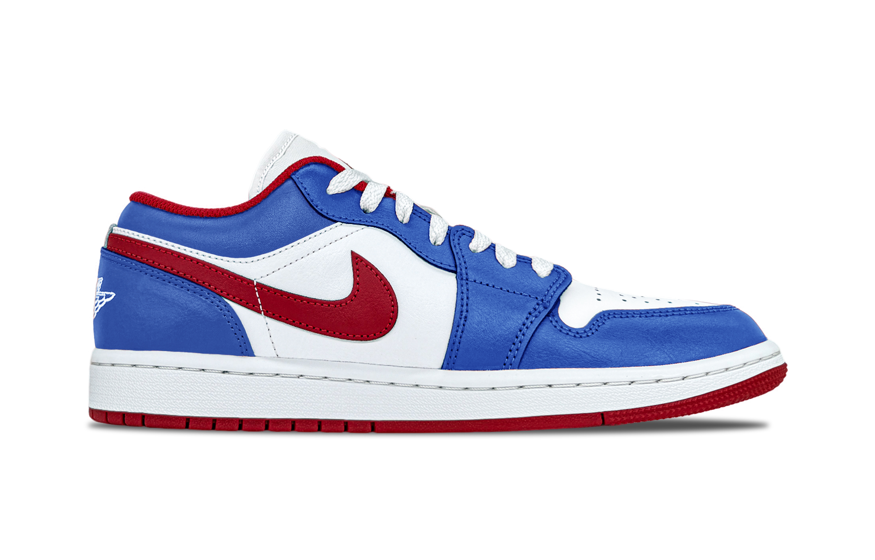 Jordan Air Jordan 1 Little Chicago Support Balance Low Top Vintage Basketball Shoes Unisex Prussian Blue