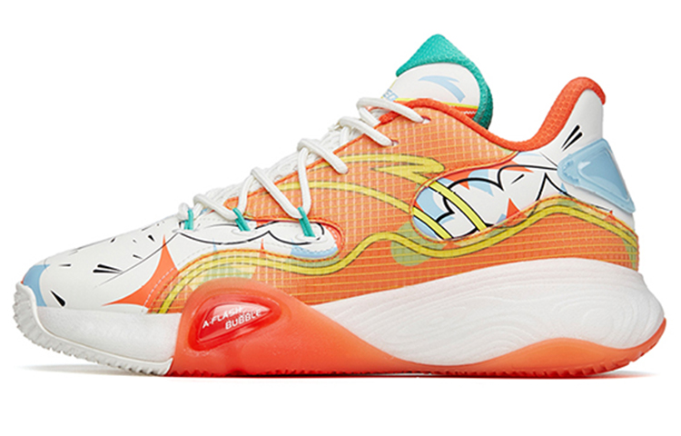 Anta A Flash Bubble 1.0 Cement Bubbles Low-Top Performance Basketball Shoes Koi Fish Color Scheme