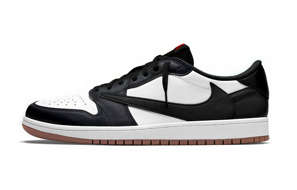 Travis Scott x Jordan Air Jordan 1 Low Top Vintage Basketball Shoes Unisex Black White