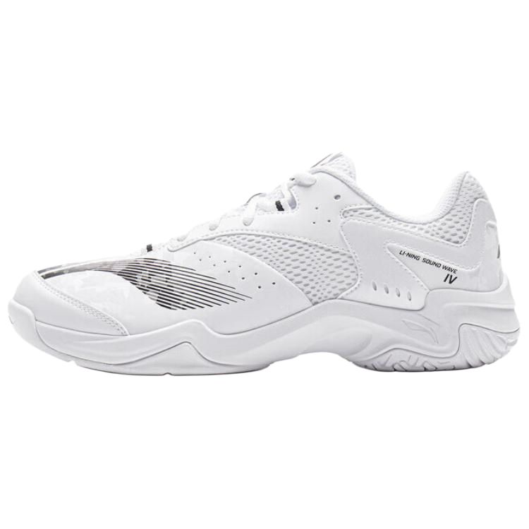 LiNing Abrasion Resistant Breathable Low Top Badminton Shoes Unisex White