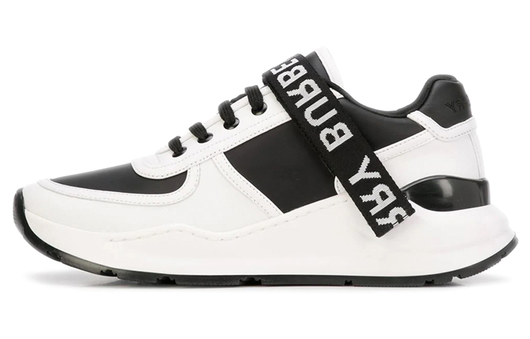 Burberry Vintage Slip Resistant Low Top Sports Casual Shoes Women's Black White
