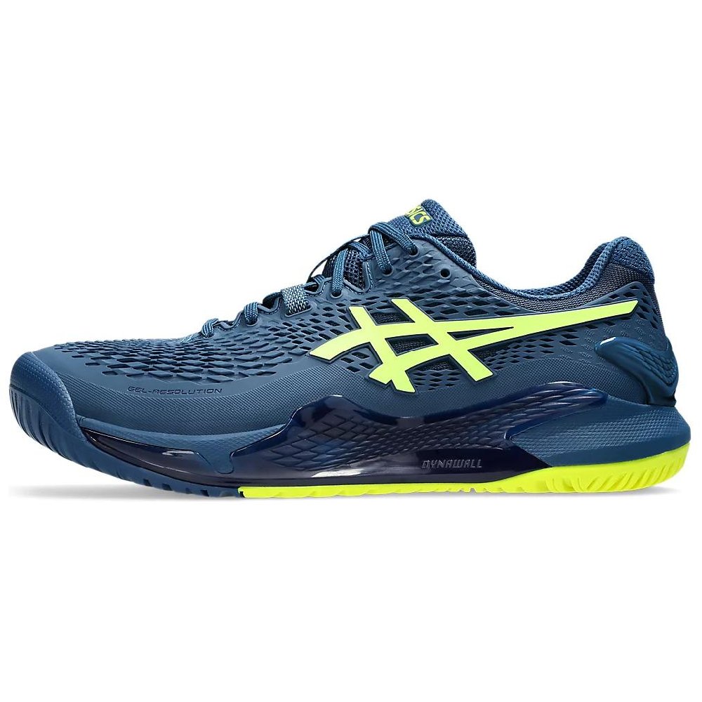 Asics Gel Resolution 9 Low Top Tennis Shoes Men's Blue Yellow