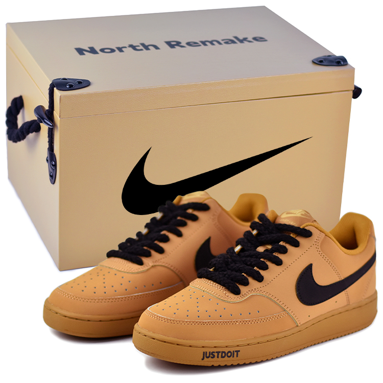 Nike Court Vision Wear-Resistant Low-Top Skateboard Shoes Unisex Wheat