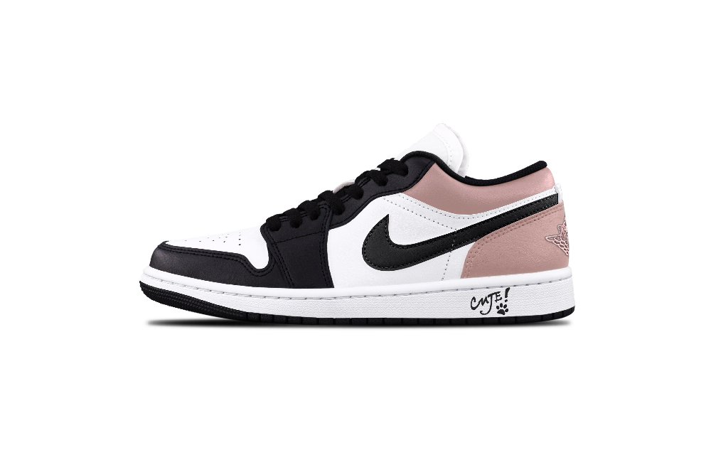 Jordan Air Jordan 1 Little Tiffany Abrasion Resistant Low top Vintage Basketball Shoes Unisex Black Green