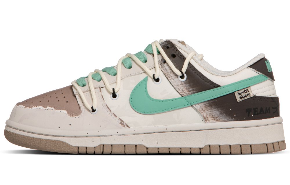 Nike Dunk Slip Resistant Cushioning Abrasion Resistant Low Top Skateboard Shoes Unisex White/Brown/Blue