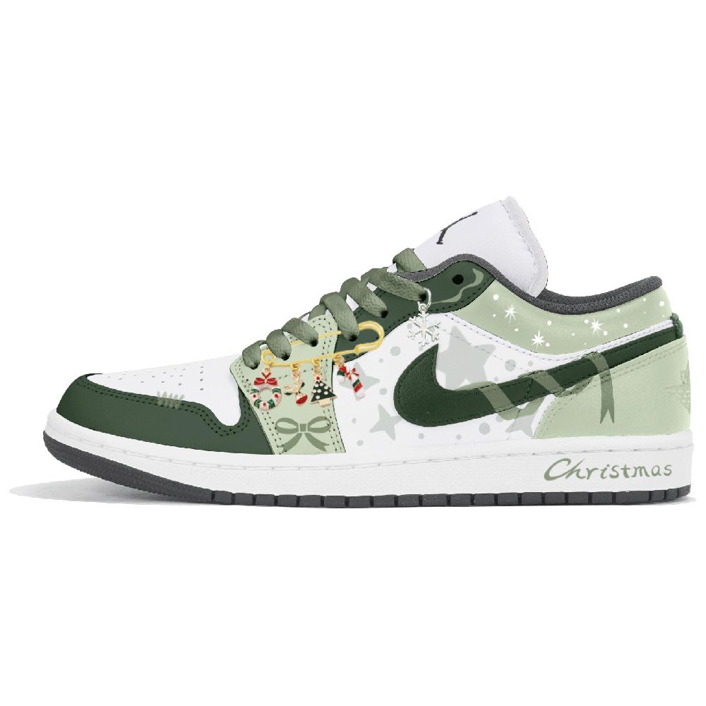 Jordan Air Jordan 1 Abrasion Resistant Low Top Vintage Basketball Shoes Unisex Light Green