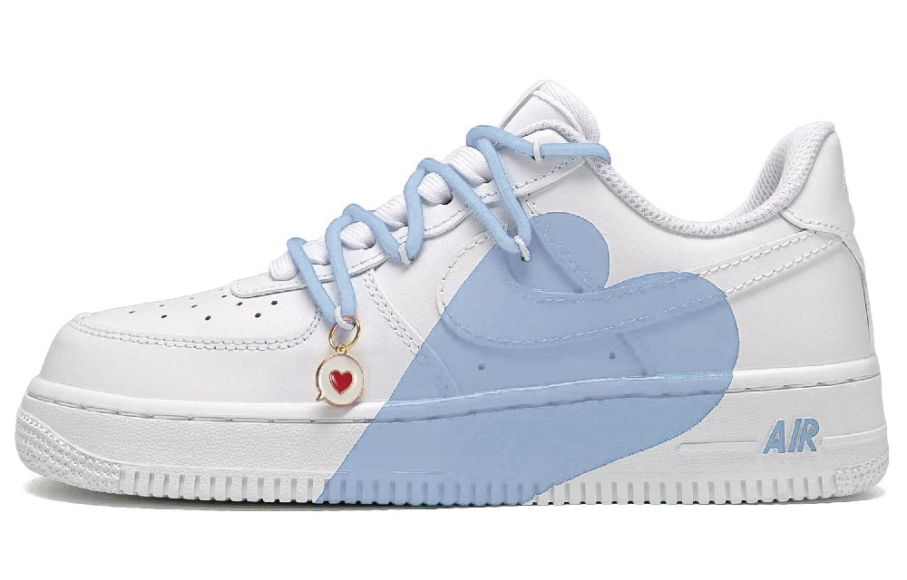 Nike Air Force 1 Anti-Slip Wear-Resistant Low-Top Skateboard Shoes Unisex Blue White
