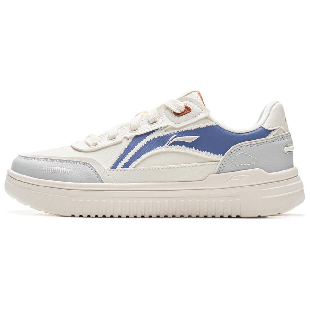 LiNing Qingyun Cushioning, Wear Resistant Low Top Skateboard Shoes Women's White Blue